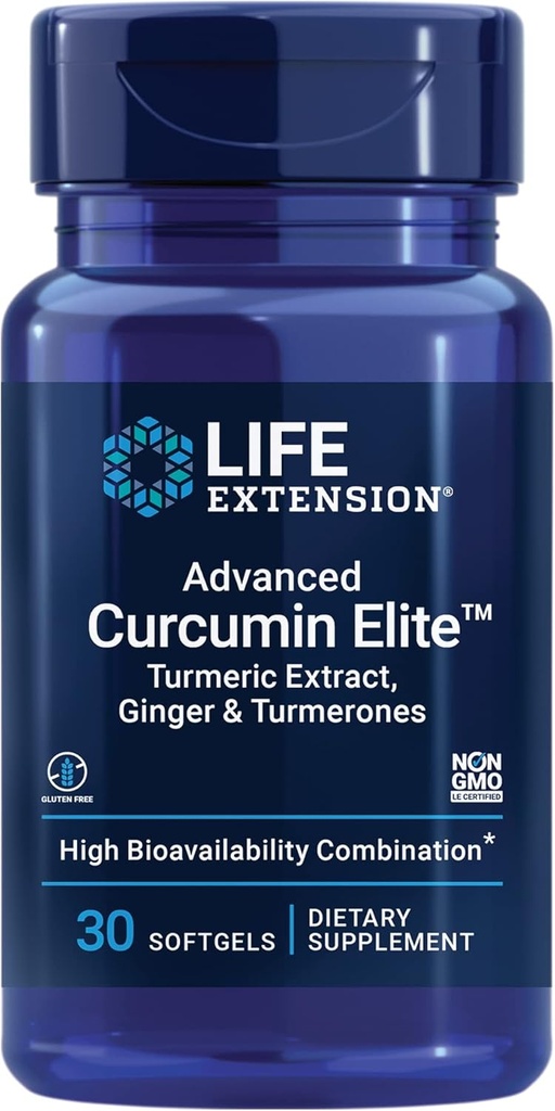 Life Extension Super Omega-3 Fish Oil, Curcumin Elite Turmeric Extract & Ginger Softgel