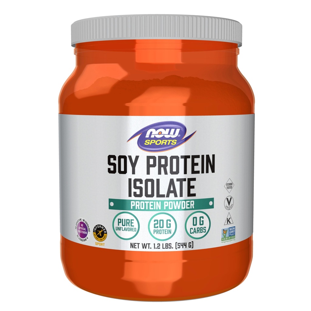 Şimdi Gıda Spor Beslenme, Soy proteini 20 G, 0 Carbs, Unflavored Toz, 1.2-Pound