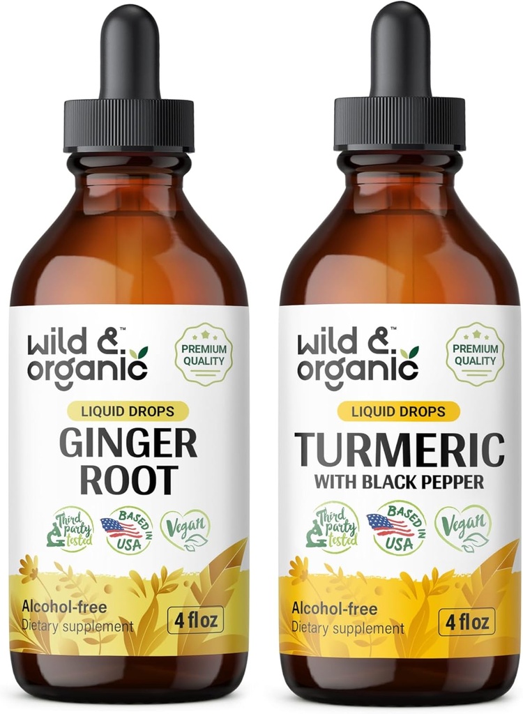 Άγρια & οργανικά Ginger Βάμμα 4 fl oz & Turmeric Βάμμα 4 fl oz