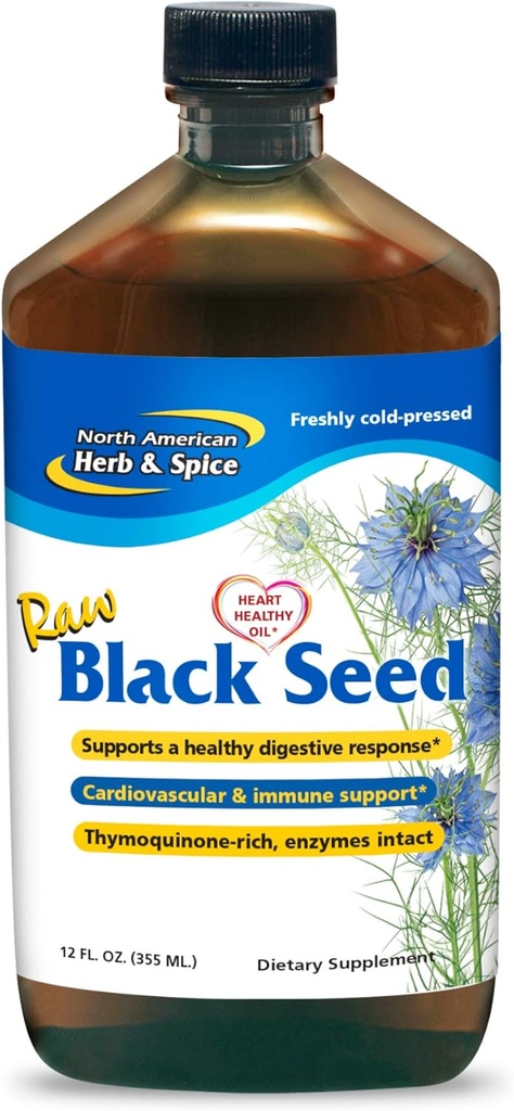 Kuzey Amerika Herb & Spice Black Seed Oil - 12 fl. oz. - Cardiovascular, Digestive & Immune Support - Contains Wild, Mediterranean Oreganol P73 Oregano Oil - Non-GMO - 72 Toplam hizmet