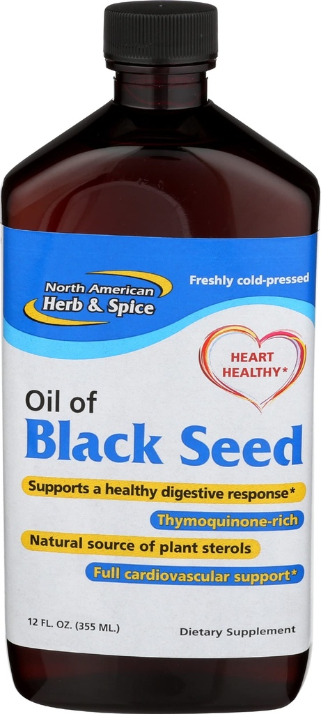 Kuzey Amerika Herb & Spice Black Seed Oil - 12 fl. oz. - Cardiovascular, Digestive & Immune Support - Contains Wild, Mediterranean Oreganol P73 Oregano Oil - Non-GMO - 72 Toplam hizmet