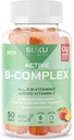 SUKU Vitamin C vitamini Kompleks Gummies with Vitamin C - Sugar Free Vegan 8 B Vitamini Kompleks Gummy Supplements Hücre Geliştirme, Metabolism & Collagen Formation, Peach Flavour (50 Gummies)