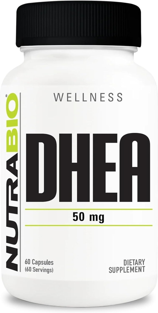 NutraBio DHEA Συμπλήρωμα για άνδρες και γυναίκες - DHEA (50 mg) 60 Καψάκια