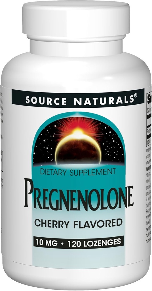 Source Naturals Pregnenolone 10 mg Cherry Flavor Supplement - 120 Lozenges