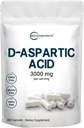 Mikro Malzemeler D-Aspartic Acid 3.000mg Per Servis, 300 Capsules | Pure DAA for Energy, testosteron & Performance Support | Non-GMO, Gluten-Free, Soy-Free