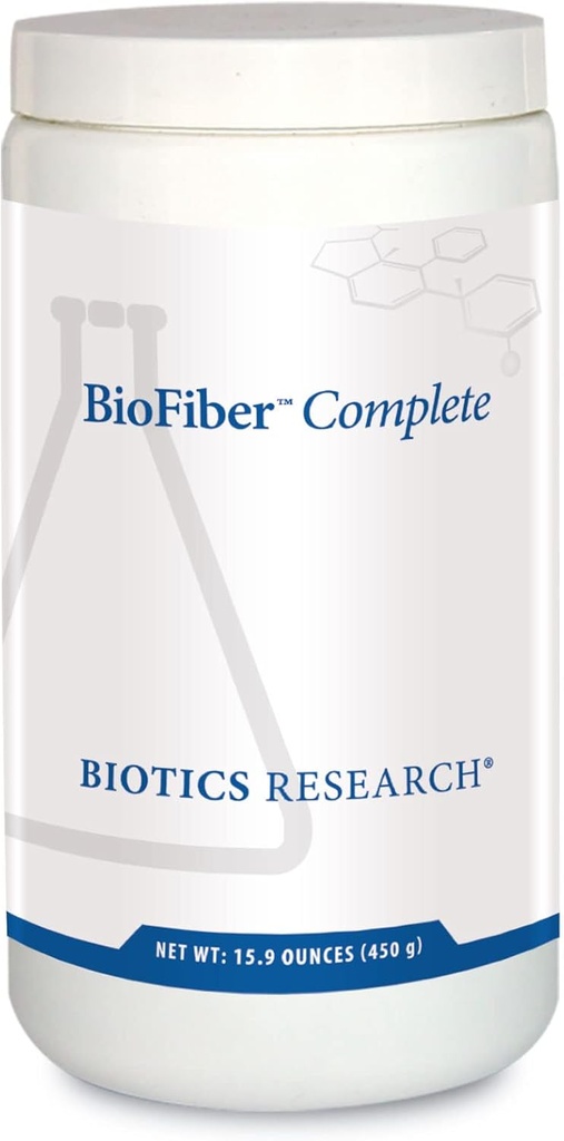 Biotics Research BioFiber Complete - 10 ολόκληρες ίνες τροφίμων (Organic & Non-GMO), 5g Fiber ανά υπηρεσία, Easy-to-Mix σκόνη, Prebiotic Gut Υποστήριξη 15.9 Oz