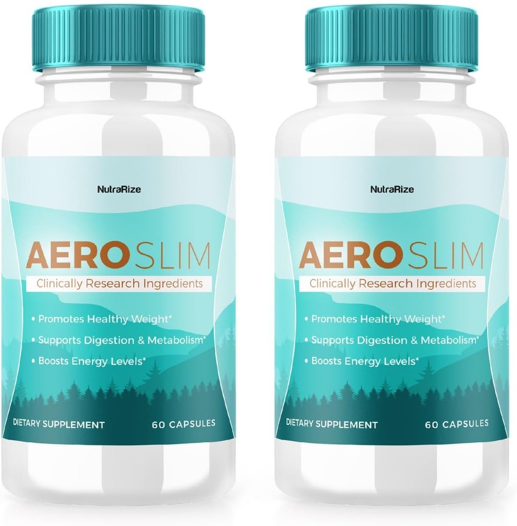 (2 Pack) AeroSlim Capsules - AeroSlim Diyetary Supplement for Advanced Kilo Health, Maximum Strength All- Natural Pills for Targeting Belly Fat, Kilo Management Formula, Aero Slim (120 Capsules)