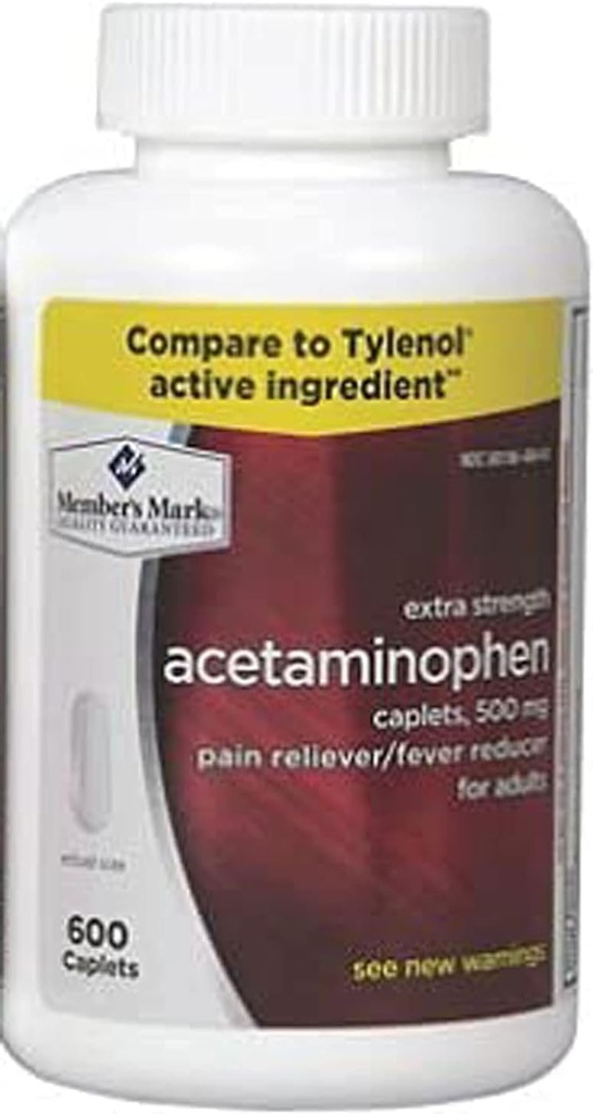 Acetaminophen Generic 500 mg Ekstra Güç - 600 Caplets