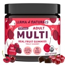 Llama Naturals Multivitamin for Women and Men, Vegan, Organik Gummies with Vitamin D, C ve K, Yetişkinler Real Fruit Gummy Vitamins, Chewable Multivitamin Supplement, No added Sugar Cane, Cherry, 120 Ct