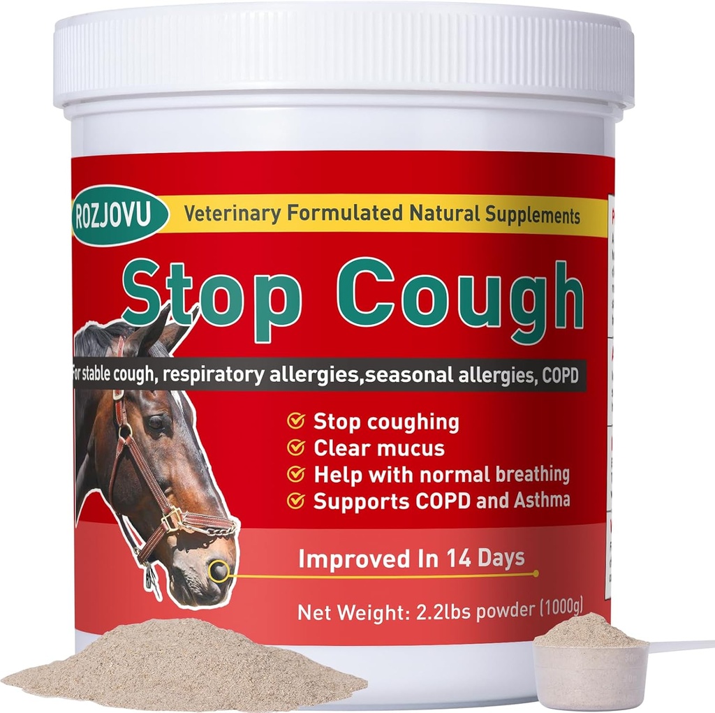 Cough Horse Supplements Tozunu Durdurun, Stable Coughs, Respiratory Allergies, Free Season Allergies, COPD, 2.2 lbs, 70 Day Supply