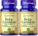 Puritan's Pride Beta Carotene for Immune and Eye Health to Support a Health Immune System 100 Softgels (Pack of 2)