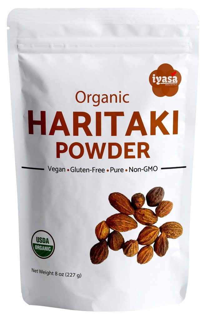 Iyasa Holistics Organik Haritaki Meyve Toz Harde Harad Terminalia chebula Kadakapudi 8Oz 225Gm Digestion Gas Relief Health Bowel Function Ayurveda Superfood Resealable Pouch