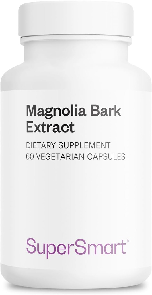 Supersmart - Magnolia Bark Extract (Max Strength) günde 300 mg - 90 Honokiol & Magnololol - Magnolia Bark Supplement | Non-GMO & Gluten Free - 60 Vegetarian Capsules