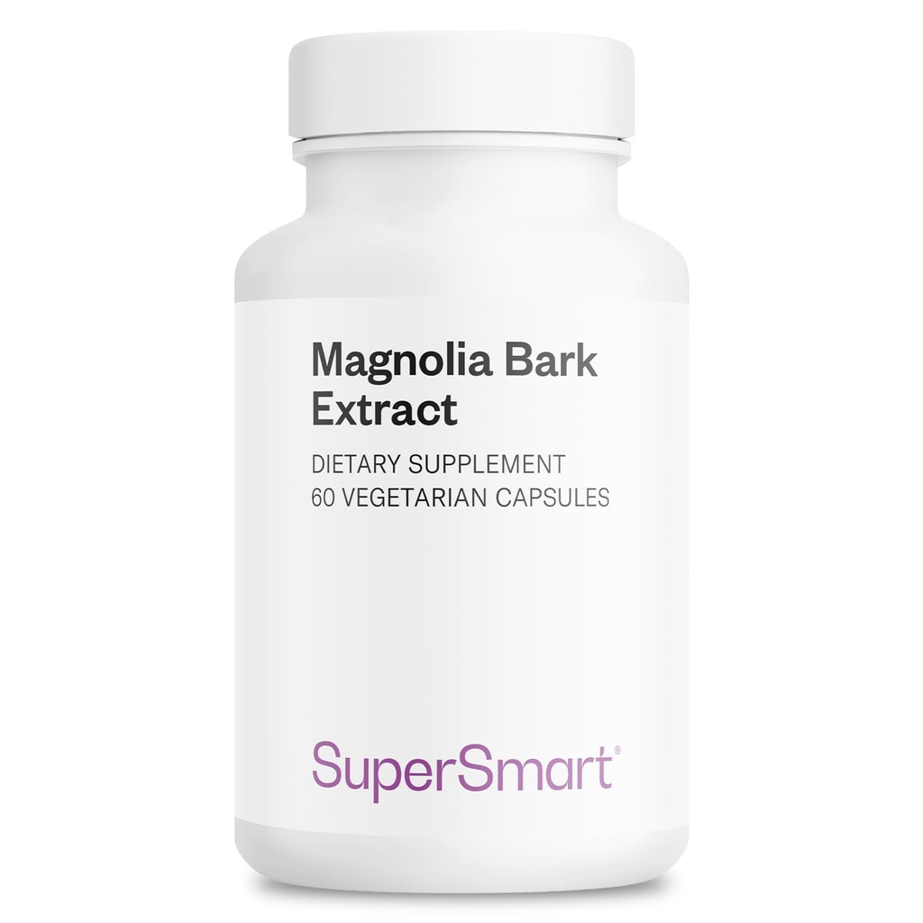 Supersmart - Magnolia Bark Extract (Max Strength) günde 300 mg - 90 Honokiol & Magnololol - Magnolia Bark Supplement | Non-GMO & Gluten Free - 60 Vegetarian Capsules