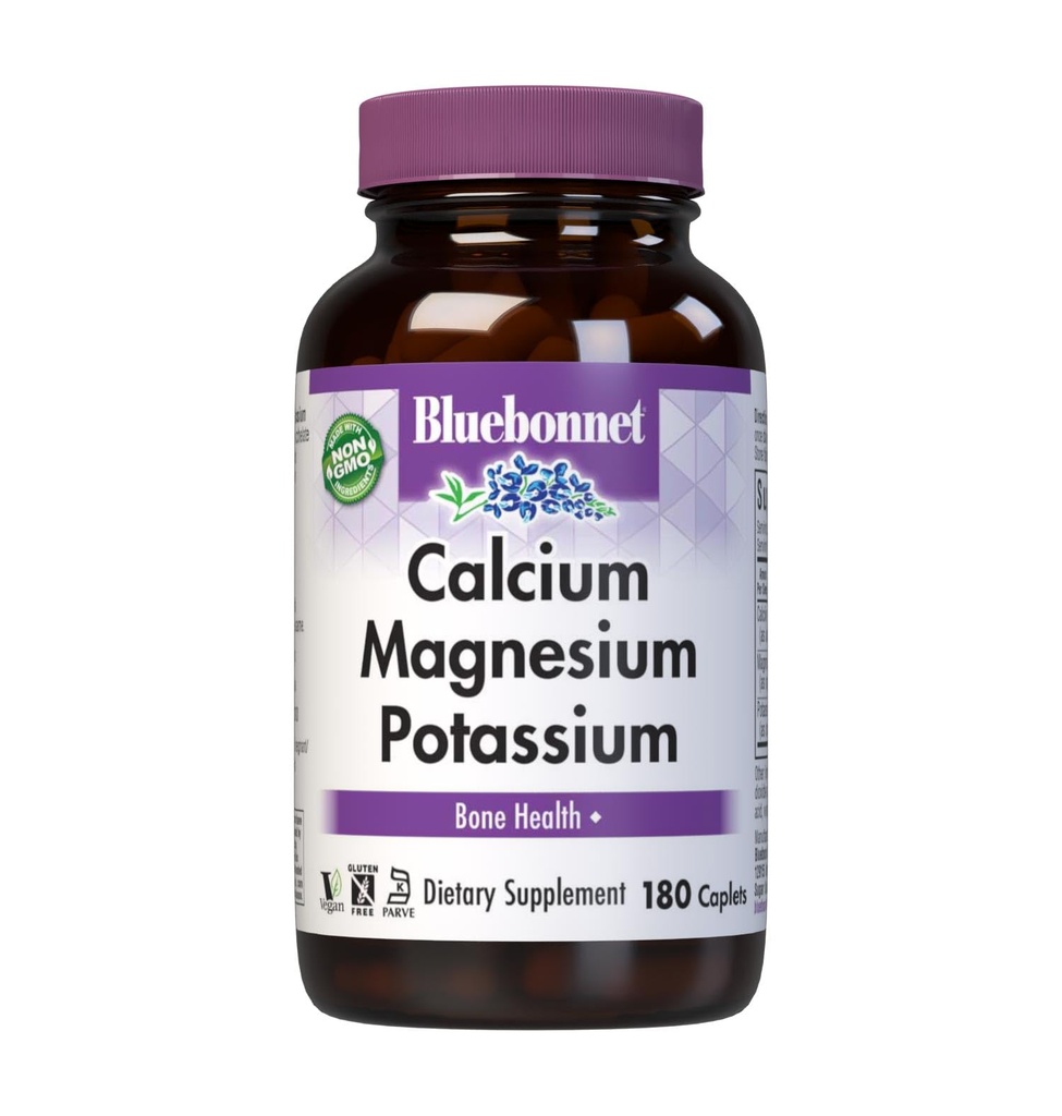 Bluebonnet, Kadınlar ve Erkekler için Alüminyum Potasyum Tamamı - Sağlıklı Kemikleri Destek - Kalsiyum 1000 mg Mineral Supplement Chelate Form - Non-GMO, Vegan, Gluten-Free - 180 Caplets
