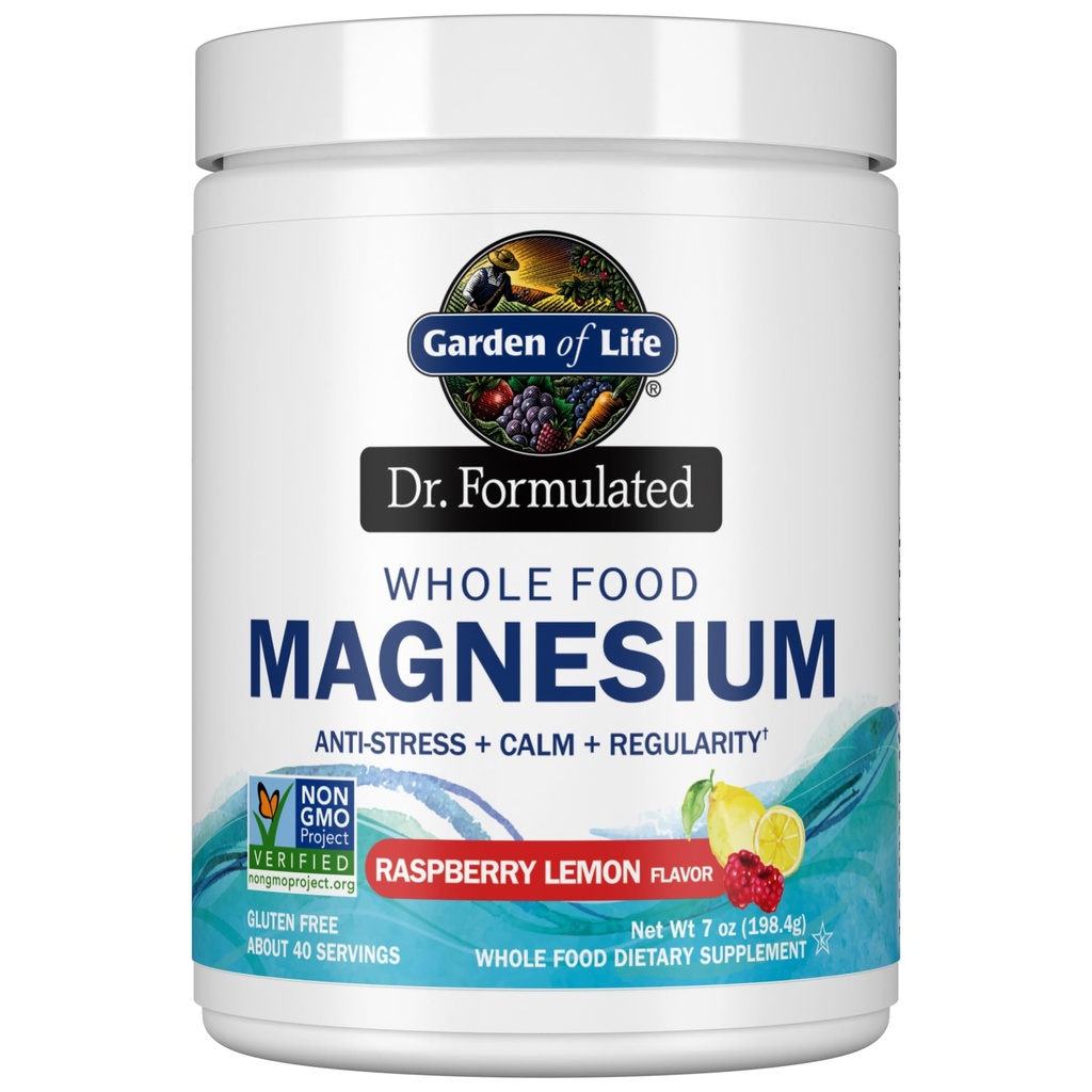 Life Whole Food Magnezyum Toz, Raspberry Lemon - Vegan, Gluten & Sugar Free Supplement with Probiyotiks for Calm & Regularity