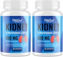 Συμπλήρωμα υποστήριξης για τα νεφρά – Kidney Cleanse Detox με 600mg Νιακιναμίδης & Chitosan Ολιγοσακχαρίτες – Phosphorus- Consciious Formula – Κάψουλες χορτοφάγων για ενήλικες – 2 Φιάλες