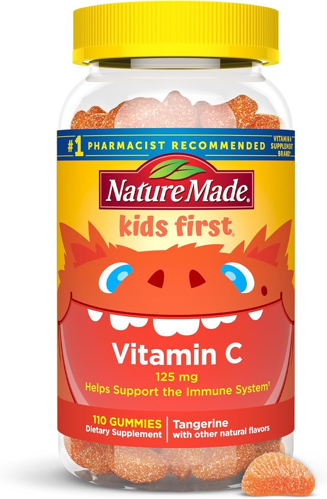 Nature Made Kids First Vitamin C Gummies, Συμπλήρωμα διατροφής για ανοσοποιητική υποστήριξη, 110 Gummies, 110 Day Supply