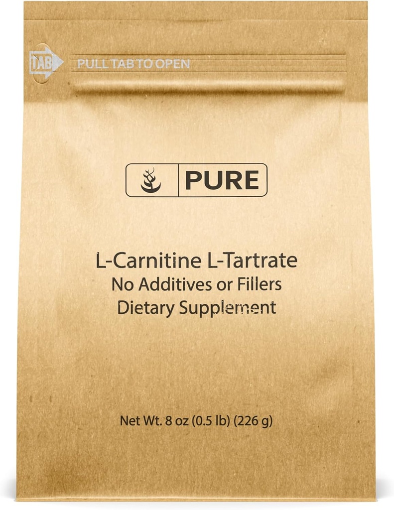 Saf Original Malzemeler L-Carnitine L-Tartrate (8oz) Toz, Amino asit Supplement, Lab-TY