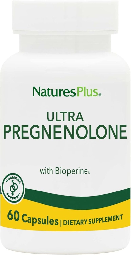 NaturesPlus Ultra Pregnenolone - 60 Κάψουλες - Προάγει τη συνολική ευεξία, ανοσοποιητική υποστήριξη και γνωστική λειτουργία - 60 Υπηρεσίες