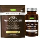 Vegan Vanilla Collagen Protein Powder + Aspaxanthin Complex Vegan Bundle, Collagen Booting Formula + Natural 4mg H. Πλούβιαλης Ασταξανθίνη για τα μαλλιά, το δέρμα και τα νύχια, από Igenus