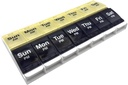 EZY DOSE Push Button (7-Ημέρα) Pill Case, Medicine Planner, Vitamin Organizer, 2 φορές την ημέρα, AM/PM Container, X-Large Διαμερίσματα, Αρθρίτιδα Φιλικό, Εύκολο στη χρήση, Καθαρές Λίδες, Μπλε/Κίτρινο, BPA Δωρεάν