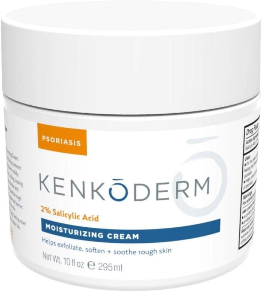 Kenkoderm Psoriasis Cream - 2 Percent Salicylic asit ile Face & Body Lotion - Renewing Topical Formula için Kuru & Hassas Skin, Fragrance & Color Free, 10 oz.