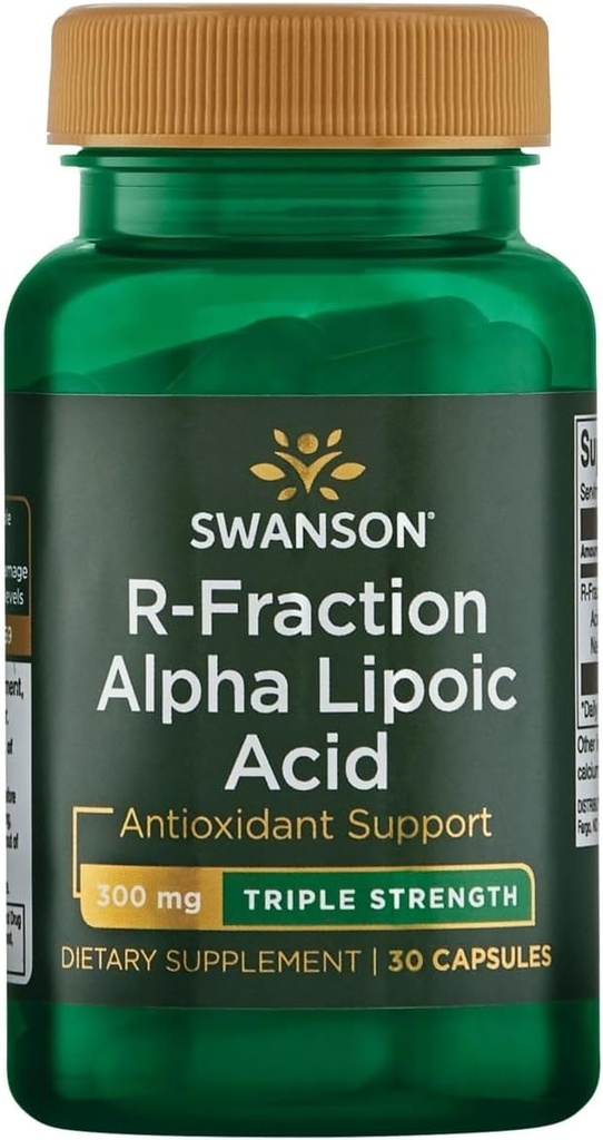 Swanson Triple Strength R-Fraction Alfa Lipoic Asit - Sağlıklı Kan Baskı ve Teslimatlar Temel Nutrients - (30 Capsules, 300 mg Her)