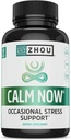 Zhou Calm Now - Calm Supplement, Calm Vitamins for Women & Men, Pills to Relax for Yetişkinler with GABA & Ashwagandha, Stress & Focus Support - 60 Veggie Capsules