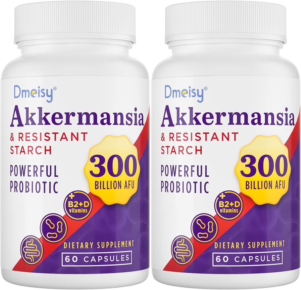 GLP-1 Supplement - 300 Milyar AFU Akkermansia Muciniphila, Akkermansia GLP-1, Digestive, Gut, Immunity, Advanceds Gut Lining Function & Intestinal Walls, 120