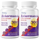GLP-1 συμπλήρωμα - 300 δισεκατομμύρια AFU Akkermansia Muciniphila, Akkermansia Probiotic για γυναίκες & άνδρες, για Boost GLP-1, Digestive, Gut, Immunity, Enhances Gut Lining Function & Intestinal Walls, 120 Count