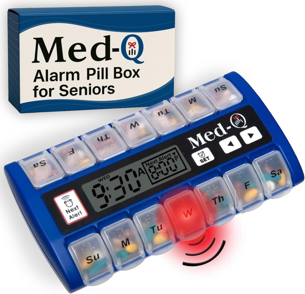 Dijital Pill Box with Alarms – Pill Organizer with Flashing lights & Beeping Hatırlatıcılar – Monthly Pill trigger for Seniors, Dementia, Alzheimer, Drug & Vitamin Management