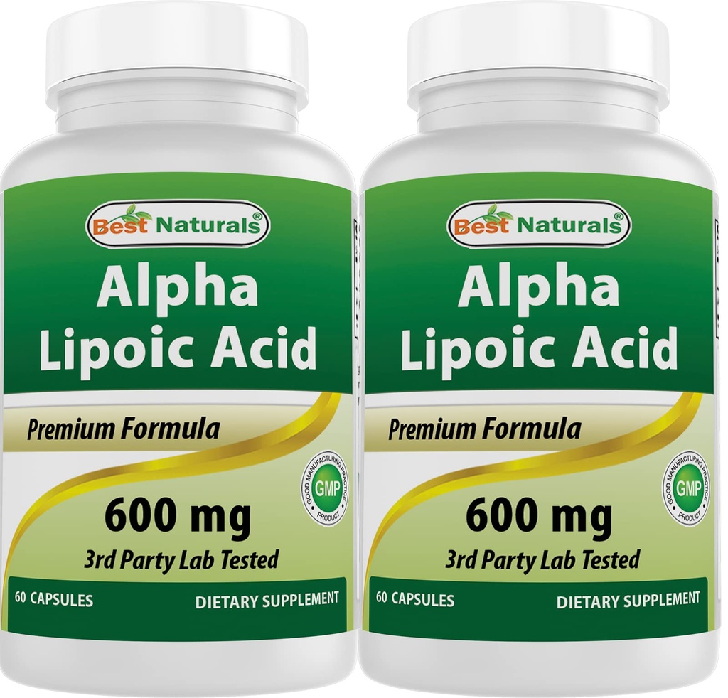 En İyi Doğallar Alpha Lipoic Acid 600 mg 60 Capsules - ALA Güçlü Antioksi (60 Kont)