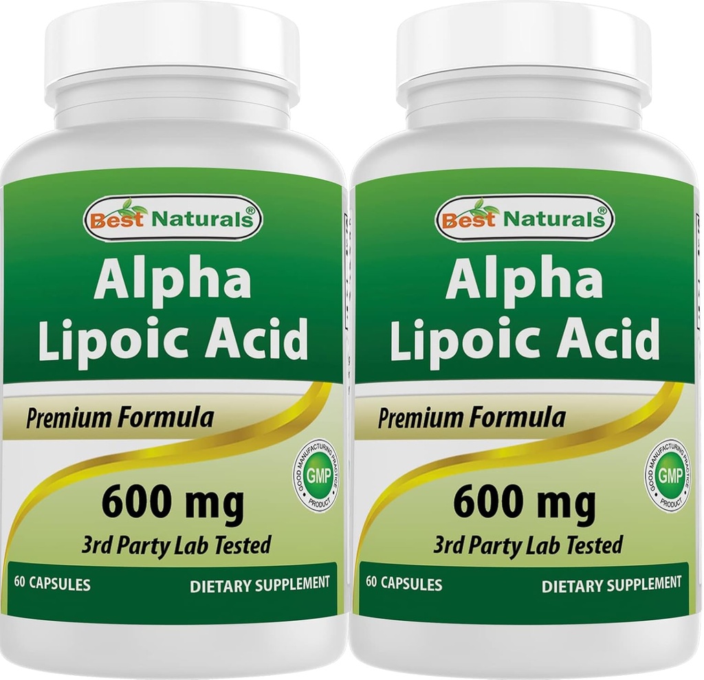 En İyi Doğallar Alpha Lipoic Acid 600 mg 60 Capsules - ALA Güçlü Antioksi (60 Kont)