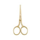 LIVINGO Professional Nose Hair Scissors, Multi-purpose Stainless Steel Rounded Tip Straight Blade, Facial Hair Beard Eyebrows Ear Trimming Beauty Grooming Tool for Men & Women, 3.5” Gold