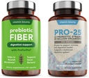 Vitamin Bounty Pro-25 Probiotics και Prebiotic Fiber Bundle - Dietary Fiber, 13 Probiotic Strains, Gut Health, Digestive Health, Delayed Release - Bundle