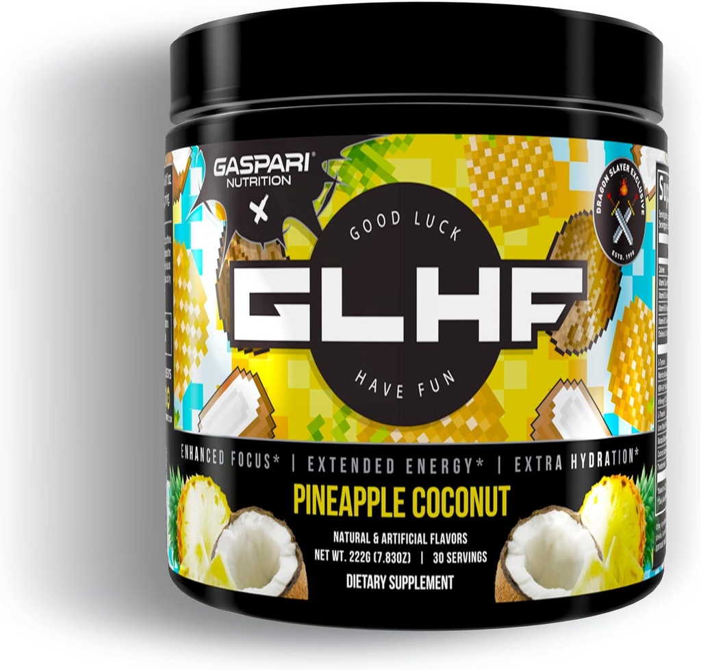Gaspari Nutrition x GLHF Gaming Energy, Enhanced Focus, Extra Energy, βελτιωμένη ενυδάτωση (30 υπηρεσίες) (Pineapple Coconut)