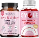 SMNutrition PMS Support Gummies & Myo-Inositol & D-Chiro Inositol | Hormon Balancing Sche with 40:1 Oran Inositol Supplement (30 Hizmet) and Herbal Rise Support Gummies for Women (30 hizmet)