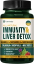 Jamaika Sarsaparilla Root Immunity & Liver Detox Cleanse Capsules, Skin Health & Immune Support Supplement with Kalawalla Milk Thistle. Zarzaparrilla y Cardo Mariano para el Higado Graso. 90 Caps