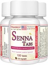 Senna Tablet 100 Ct. | Doğal Sebze Laxative [Made in USA] | Laxatives for Constipation, Colon Cleanser, Detox Cleanse, Constipation Relief for Yetişkinler Kids 8.6mg, Stool Softener Plus (1 Şişe)