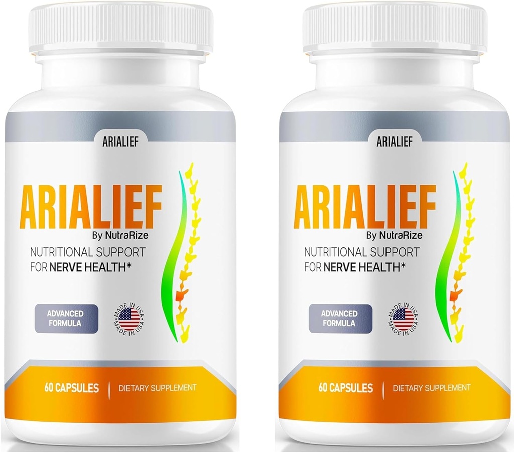 (2 Pack) Arialief Capsules, Nerve Health için Resmi Beslenme Desteği, Tüm Doğal Arialief Vitaminleri, Premium Arialief Pills, Aria LIEF Pastillas Review (120 Capsules)