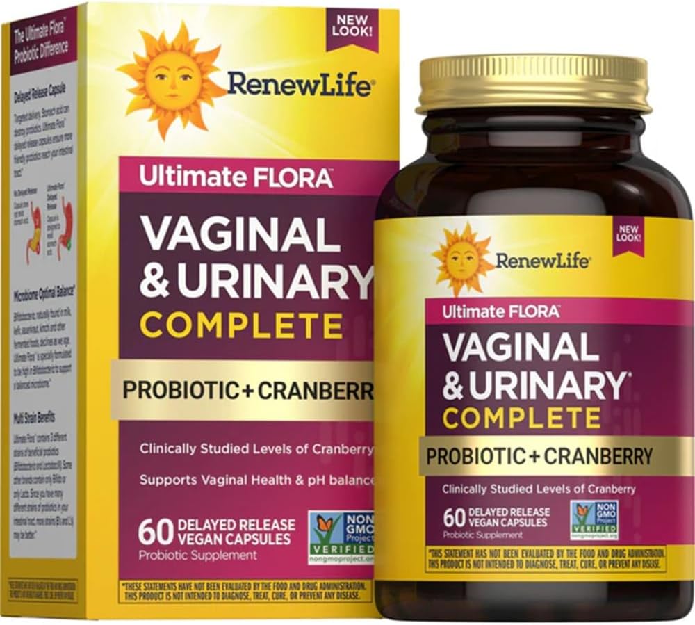 Yeni Yaşam Kadınları Wellness Vaginal ve Urinary Probiyotik ve Cranberry Supplement, Kadınlar için PH Dengesi, Digestive Health, Dairy, Soy ve Gluten-Free, 3.5 Milyar CFU 60 Ct