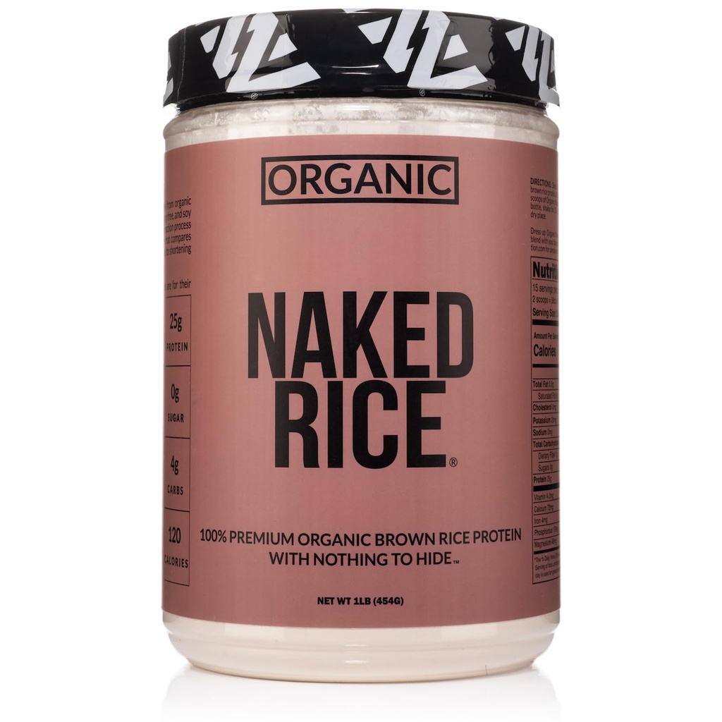 Çıplak Rice 1Lb - Organik Brown Rice Protein Toz - Vegan Protein Toz, GMO Free, Gluten Free & Soy Free. Plant-Based Protein, No Yapay Malzemeler - 15 Hizmet
