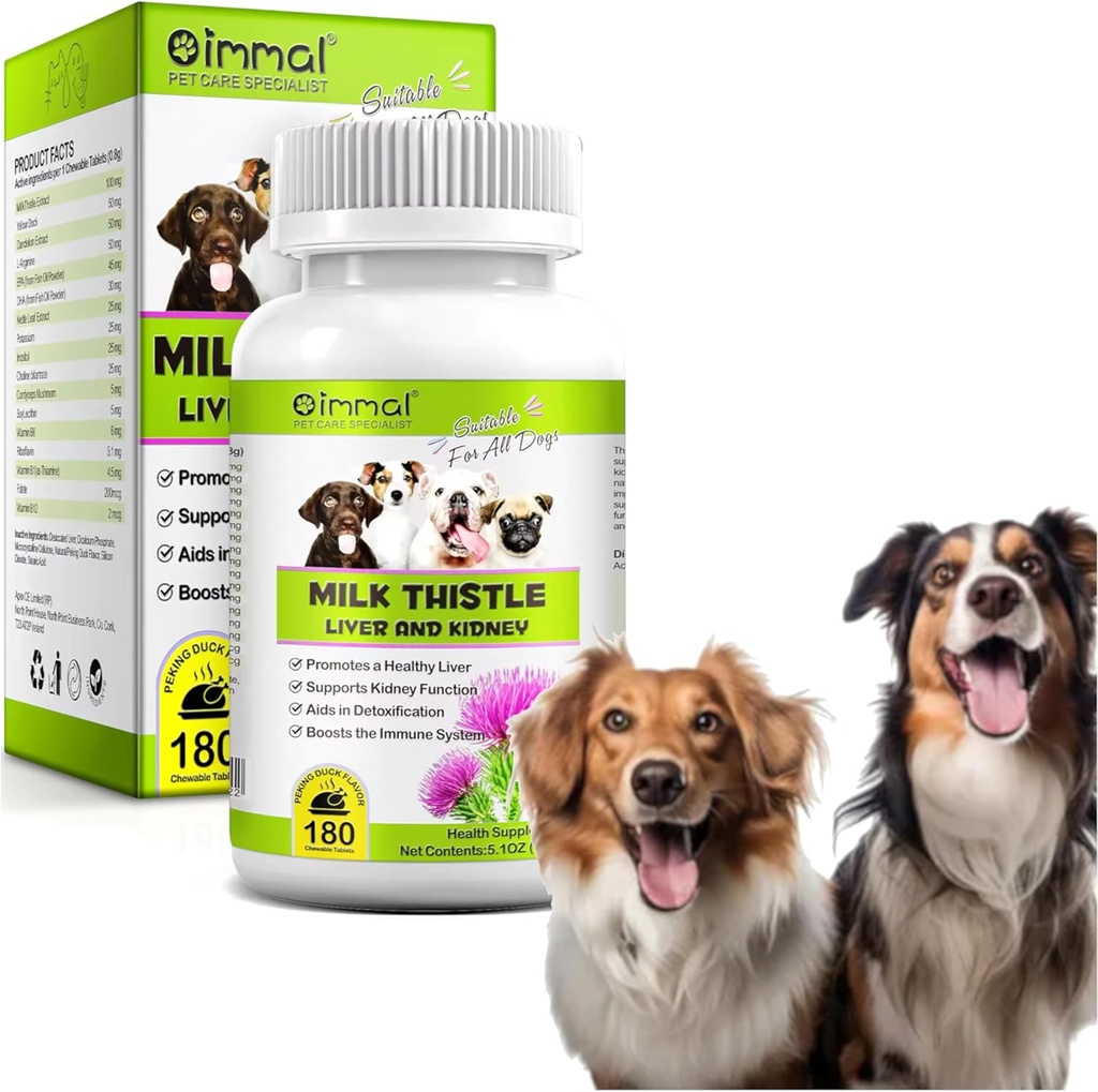 Köpekler için Butle - 180 Chewable Tabletler - Köpekler için Liver ve Kidney Destek Supplement - Detox - Liver Supplement