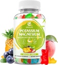 Yetişkinler Çocuklar için Potasyum Gummies, High Abors Magnezyum Glycinate for Leg Cramps & Immune Health, Sugar-Free, Vegan Karma Flavors, 60 Count