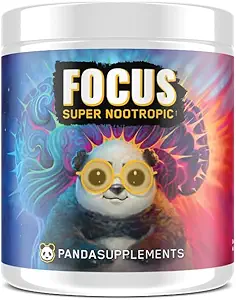 Underground Bio Labs Panda Supps Focus Super Nootropic 3.0, Energy, Clarity, Mood,Creativity,Vision, 300MG Alpha GPC,1.5G L-Tyrosine, Lions Mane, AstraGin™ (30 Servings) (Peach Mango 3.0)