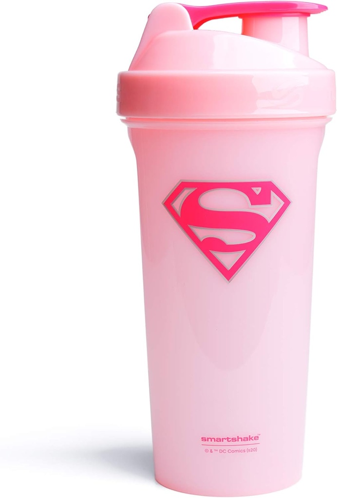 Smartshake Lite Justice League protein Shaker Şişe 800 ml – DC Comics Water Şişe, Leakproof BPA Free Gym Shaker And Protein Toz (Supergirl)