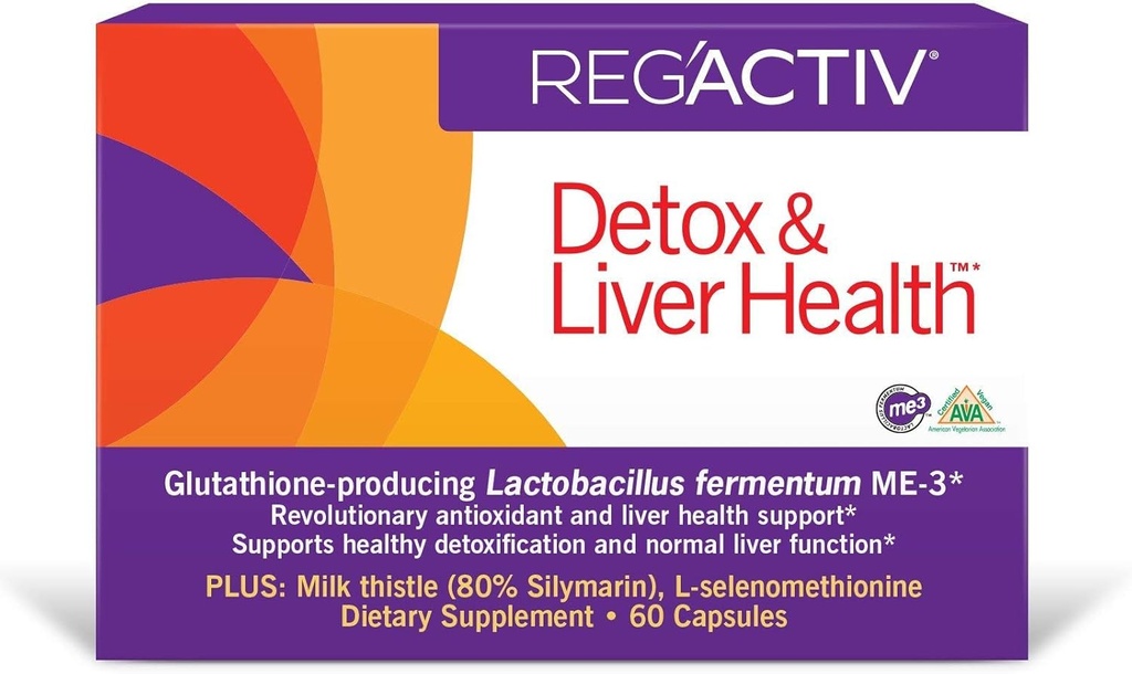 REG'ACTIV Detox & Liver Health, 60 Κάψουλες, με Glutathion-παραγωγό Lactobacillus fermentum ME-3