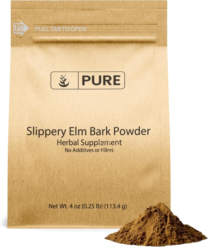 Pure Original Materialss Slippery Elm Toz (4oz) Pure & Natural, Vegan, Gluten-Free