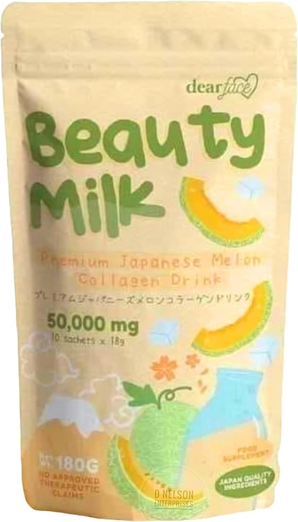 Beauty Milk Japon Collagen MELON Drink - 50.000 mg Hydrolyzed Collagen, 6.3 Ounce (Pack of 1)